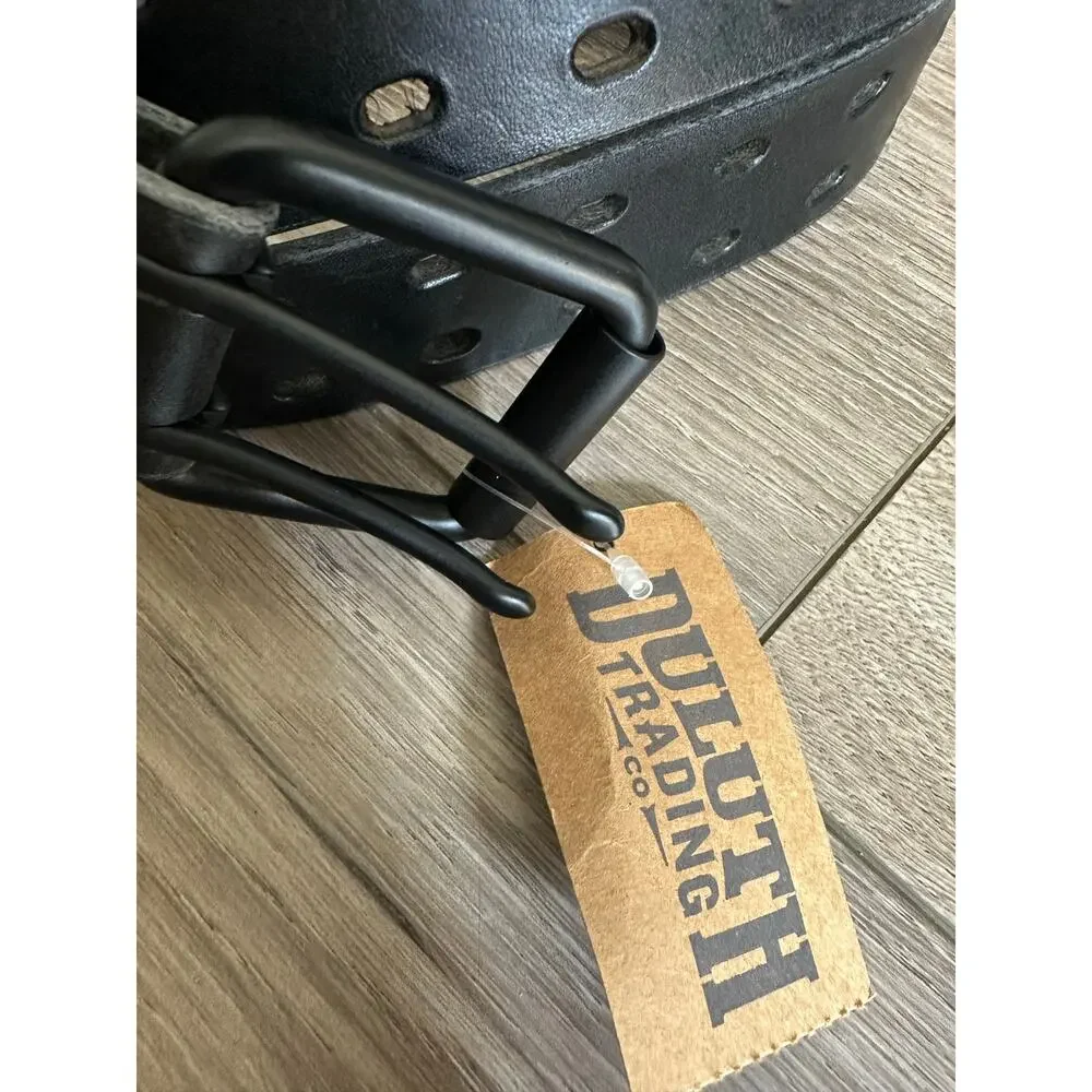 Duluth Trading Black Leather Holier Work Belt size 046